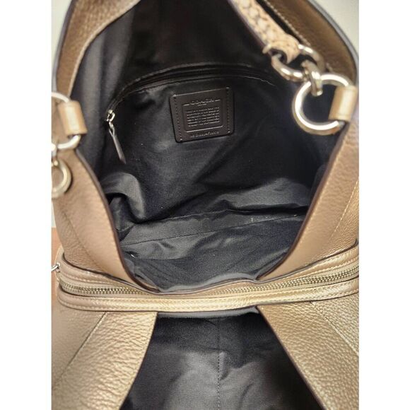 Coach Brand Lexy Mushroom #F38879 Genuine Pebble Leather Shoulder Satchel - Picture 4 of 10